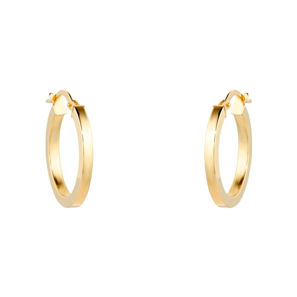 9ct Yellow Gold 18mm Medium Hoop Earrings