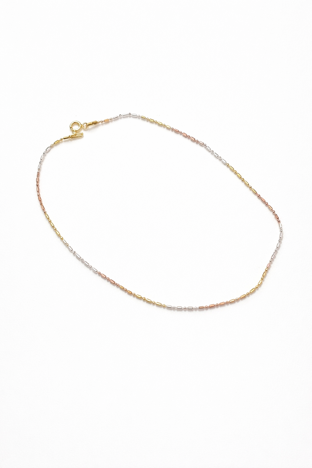 Elegant Tri Tone Silver Anklet for Minimal Everyday Styling