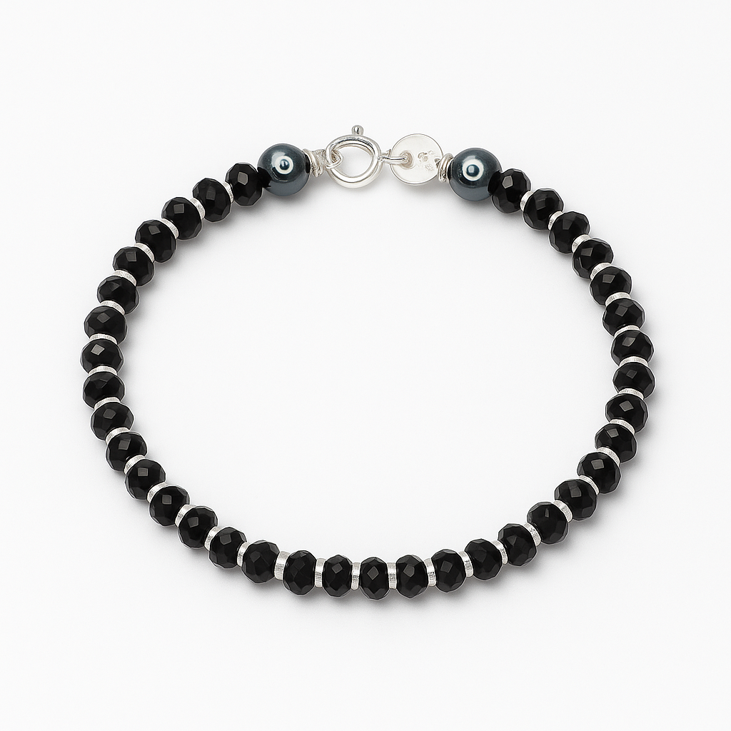 Protective Nazar Black Bead Silver Bracelet for Baby & Kids - Image 3