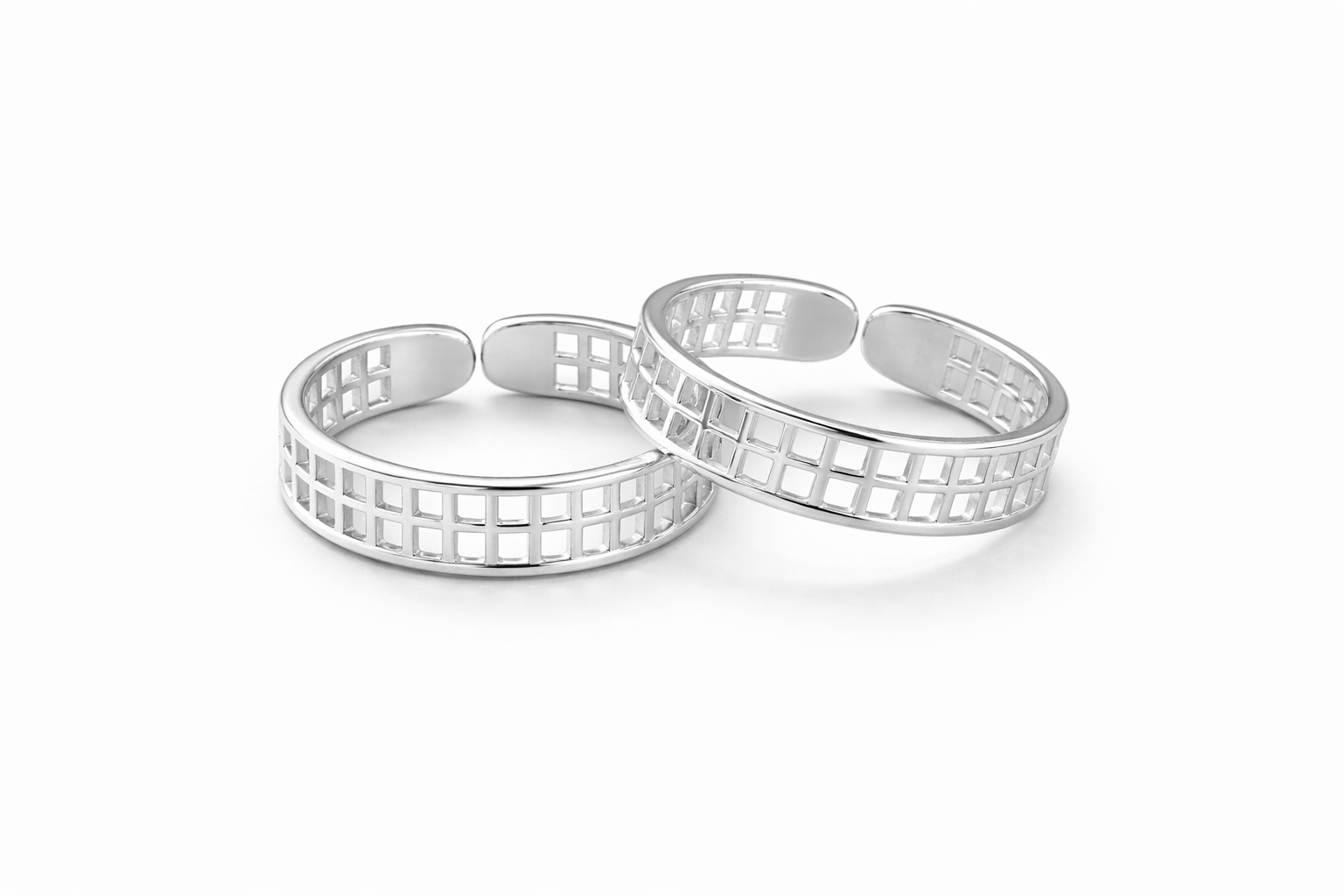 Modern Cutwork Silver Toe Ring Pair for Elegant Daily Wear