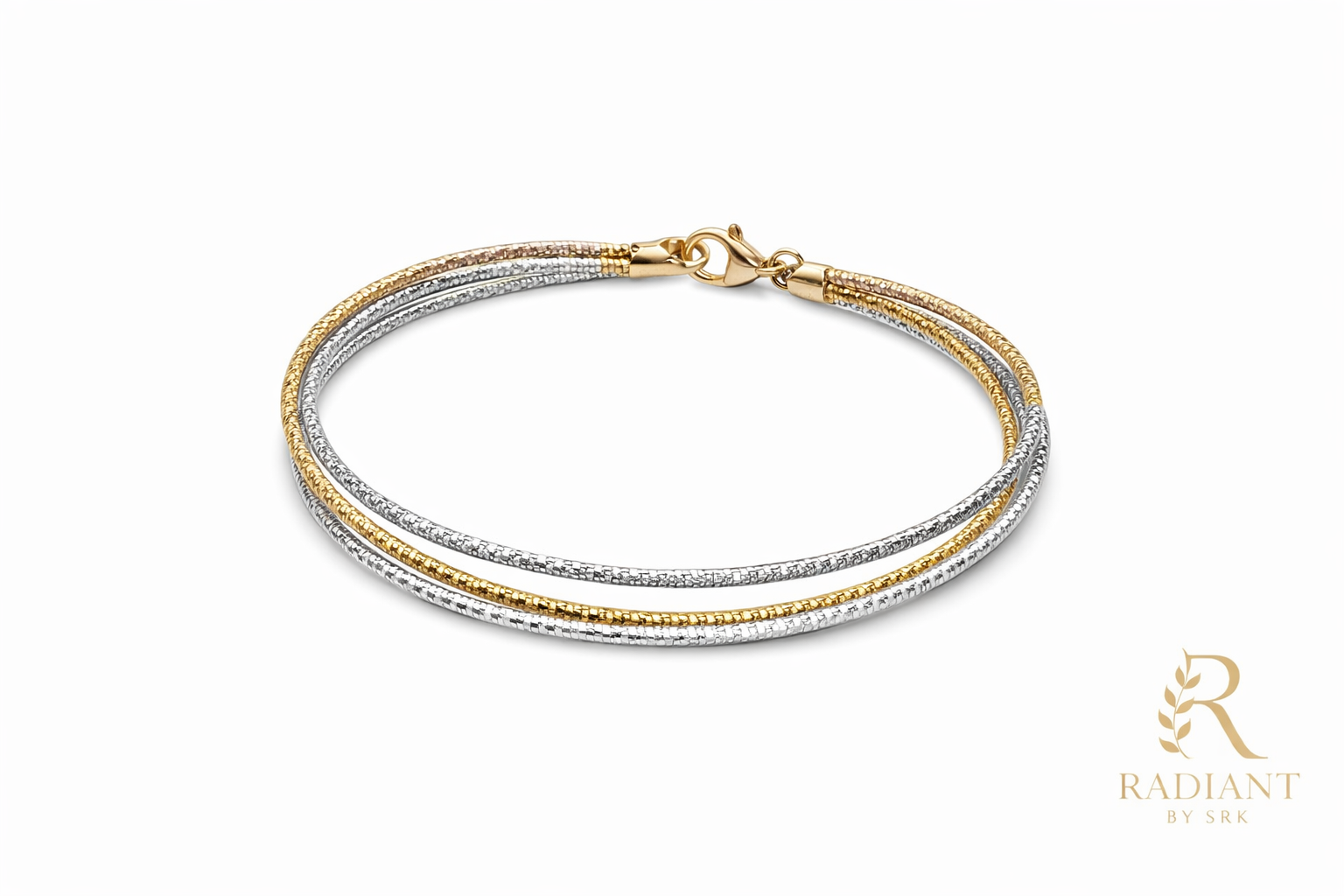 925 Silver Dual Tone Layered Bracelet for Women