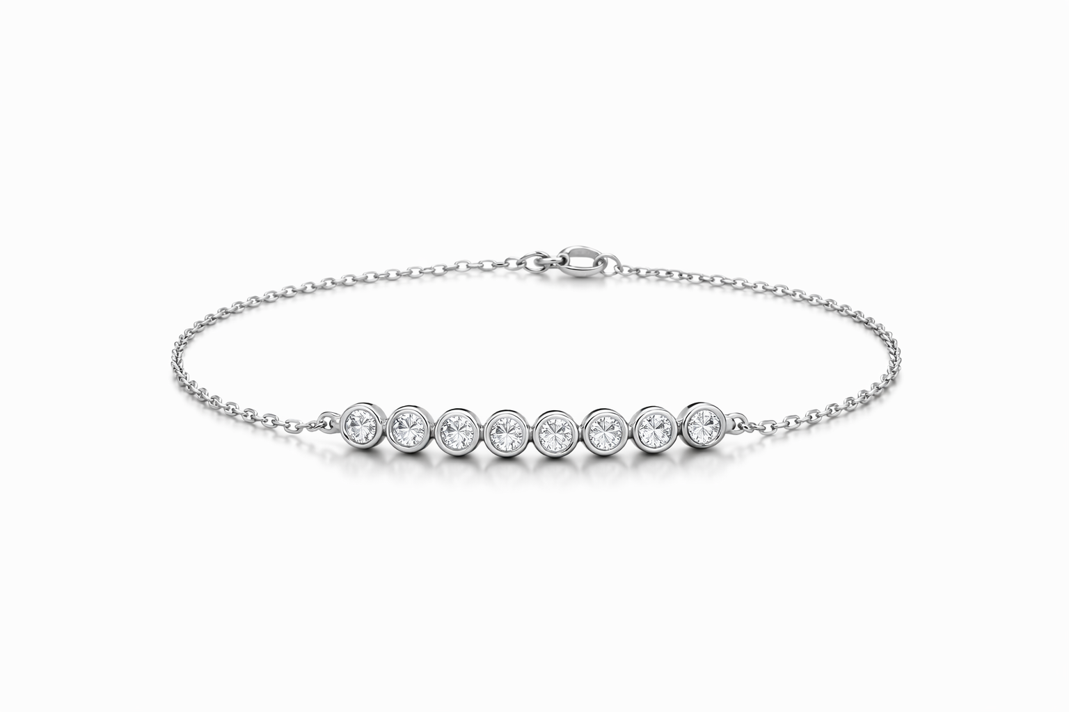 Elegant 925 Silver Zircon Line Bracelet for Women