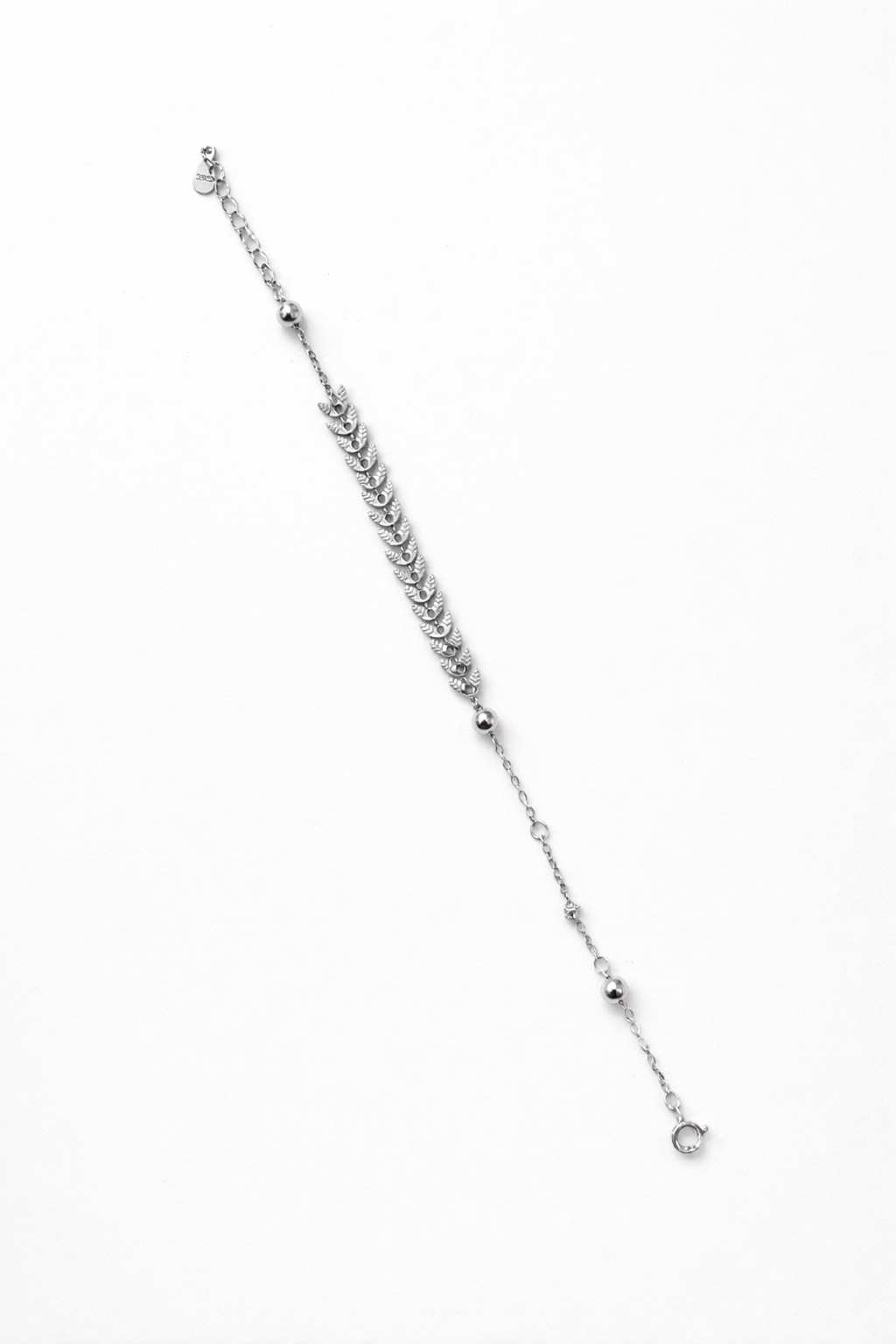 Elegant 925 Silver Leaf Chain Bracelet for Women