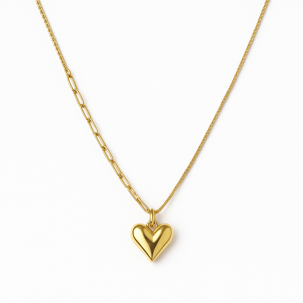 Romantic Gold Plated Silver Heart Necklace for Women - Image 4