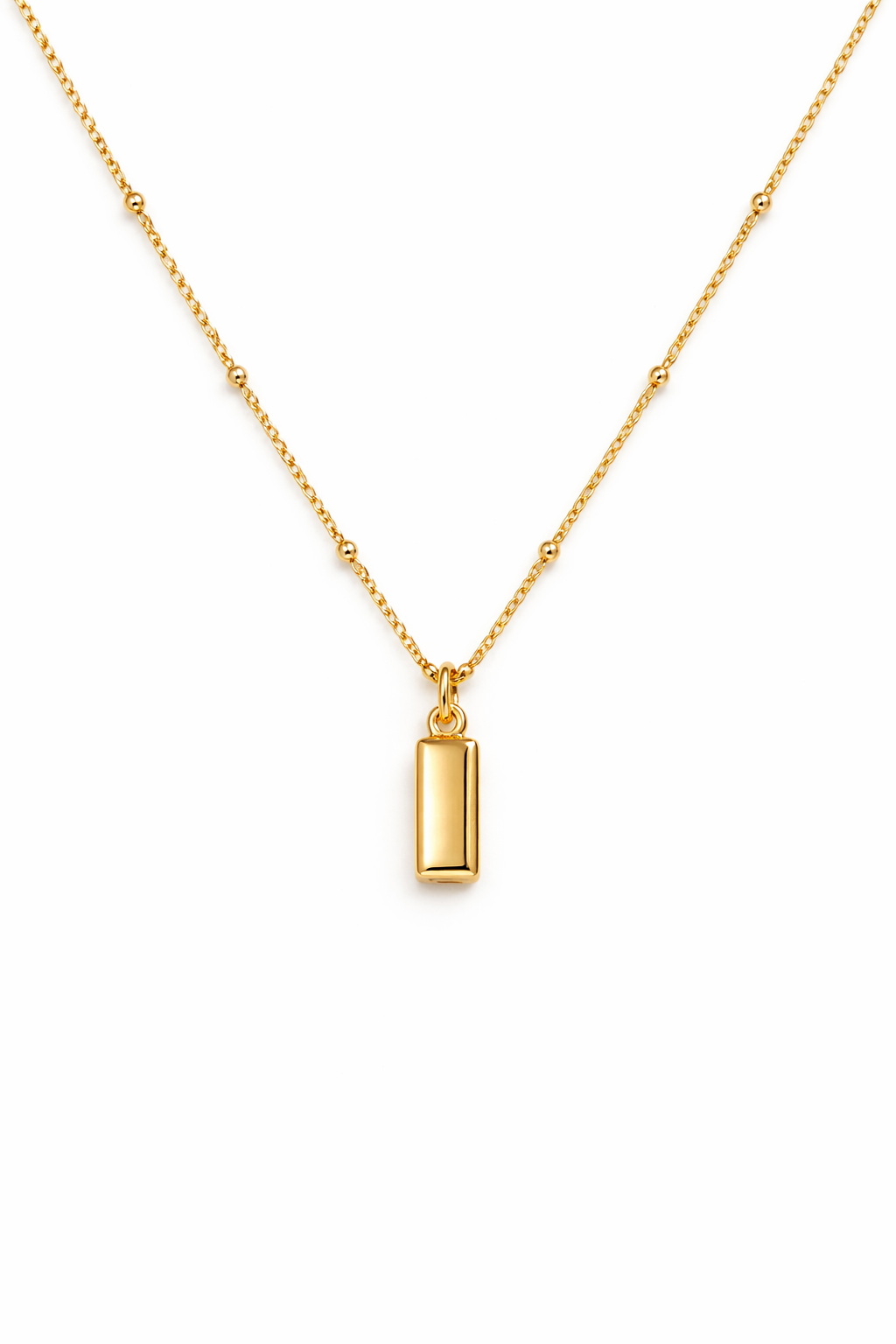 Minimal Gold Bar Pendant Necklace for Women (925 Silver)