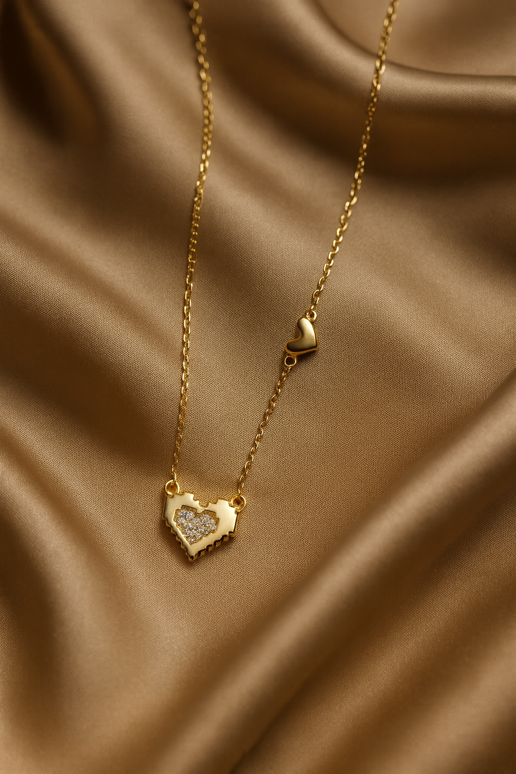 Elegant Gold Plated Silver Heart Pendant Necklace for Women