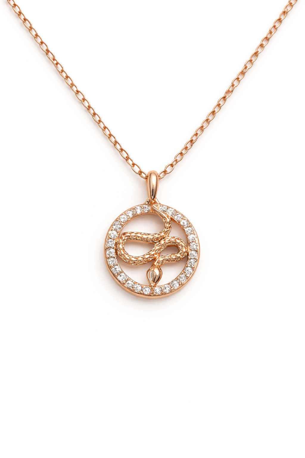Mystical Gold Plated Silver Snake Circle Necklace for Women