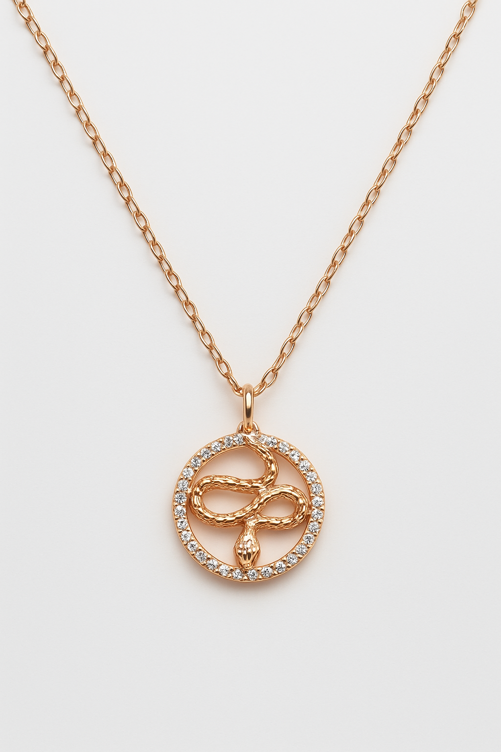 Mystical Gold Plated Silver Snake Circle Necklace for Women - Image 2