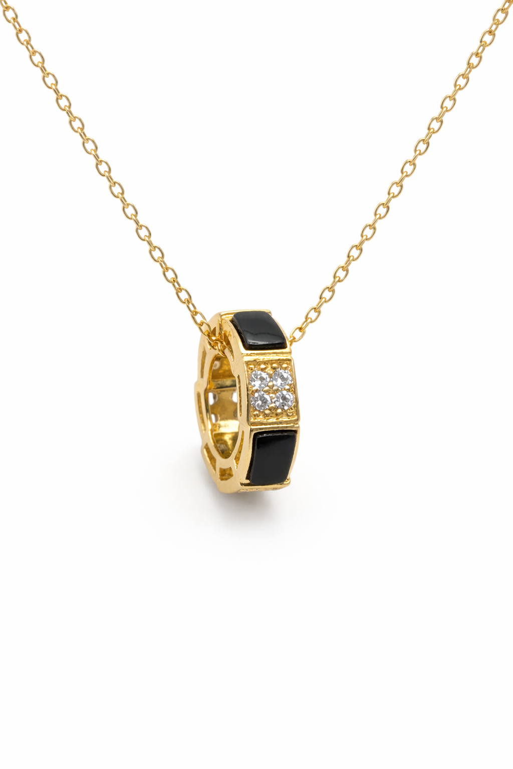 Modern Gold Plated Silver Ring Pendant Necklace for Women