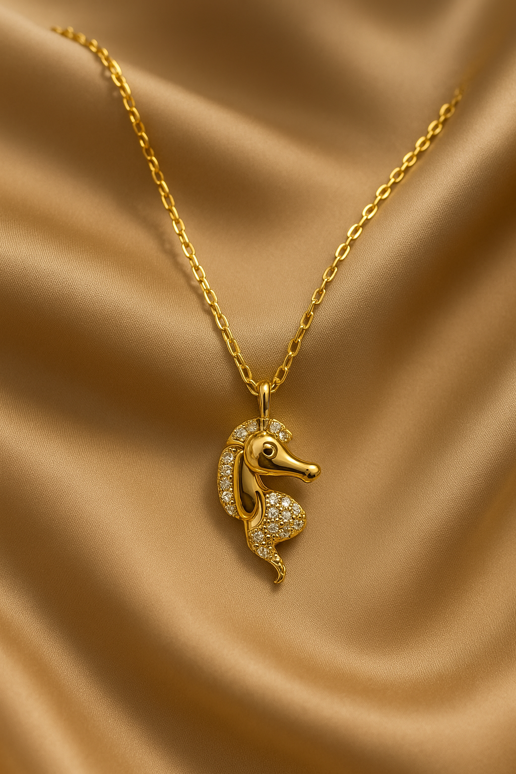 Bold Gold Plated Silver Unicorn Pendant Necklace for Women