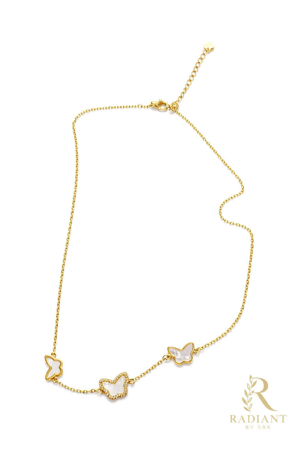 Charming Gold Plated Silver Butterfly Necklace for Women