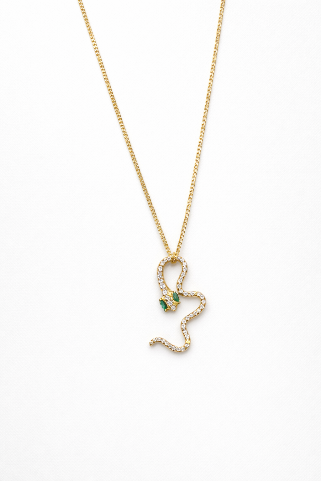 Elegant Gold Plated Silver Snake Necklace for Women