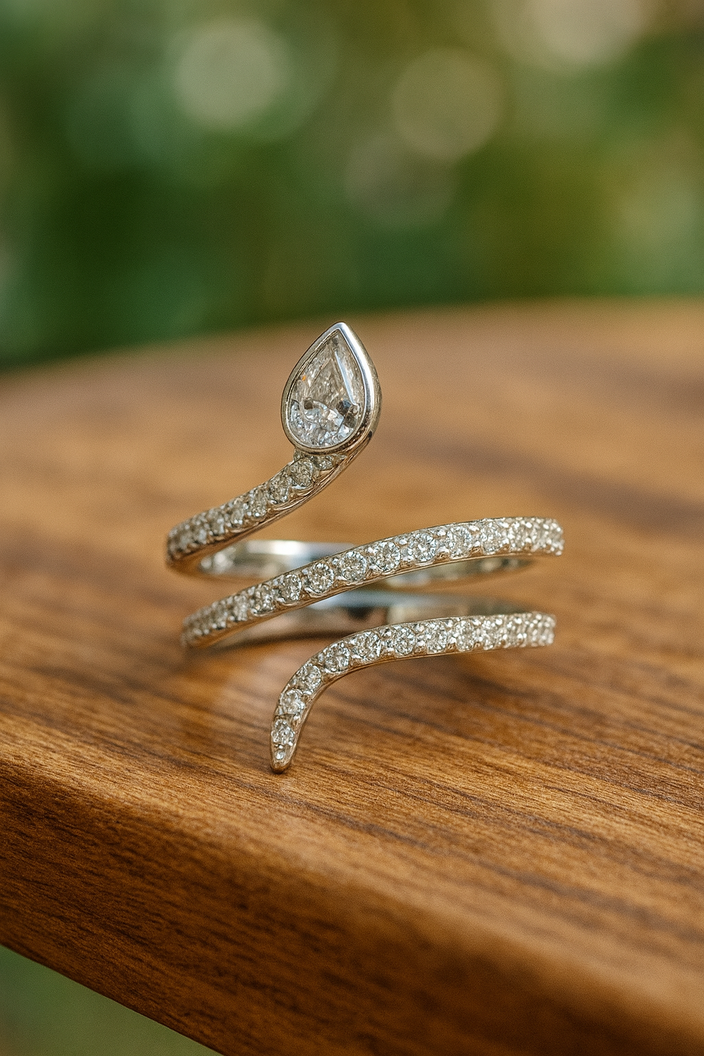Dazzling Silver Crystal Wrap Ring for Statement Elegance - Image 6