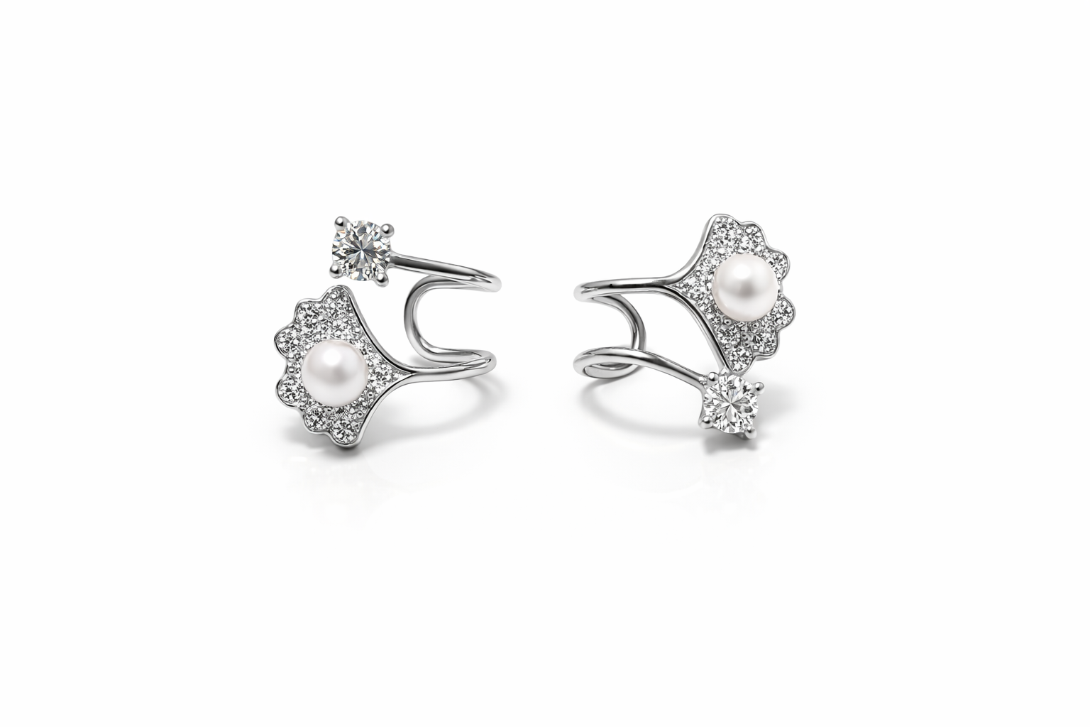 Regal 925 Silver Emerald Drop Cluster Earrings for Women