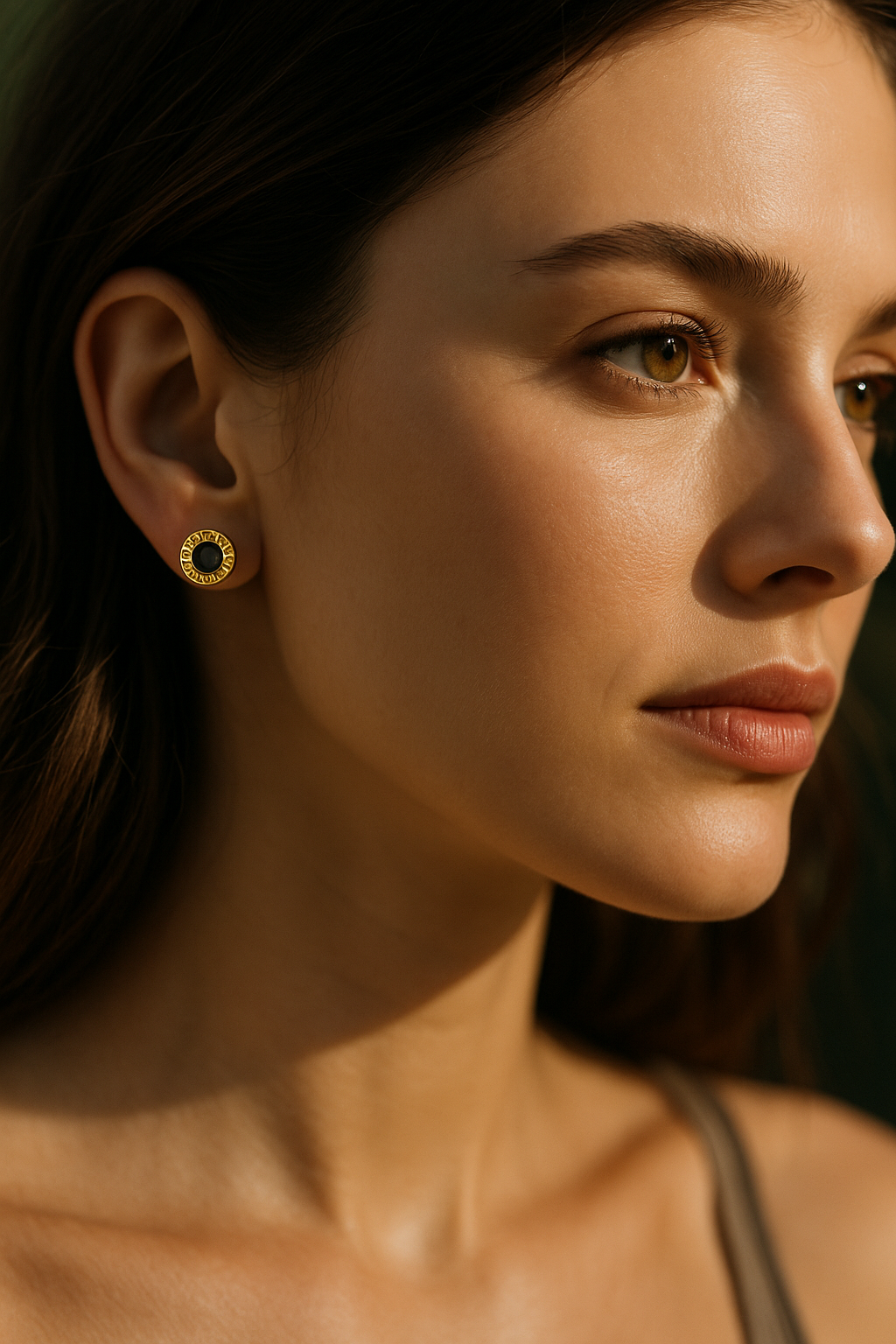 Timeless Gold Roman Dial Stud Earrings for Elegant Style - Image 3