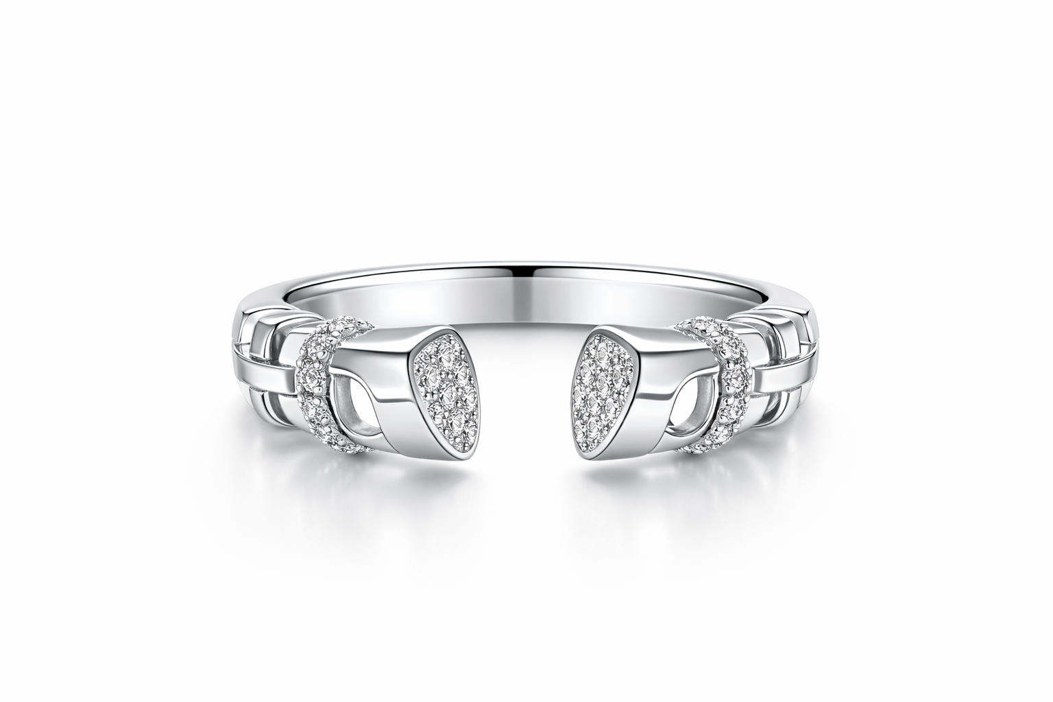 925 Sterling Silver Adjustable Open-End Ring for Women (Minimal Statement Design)