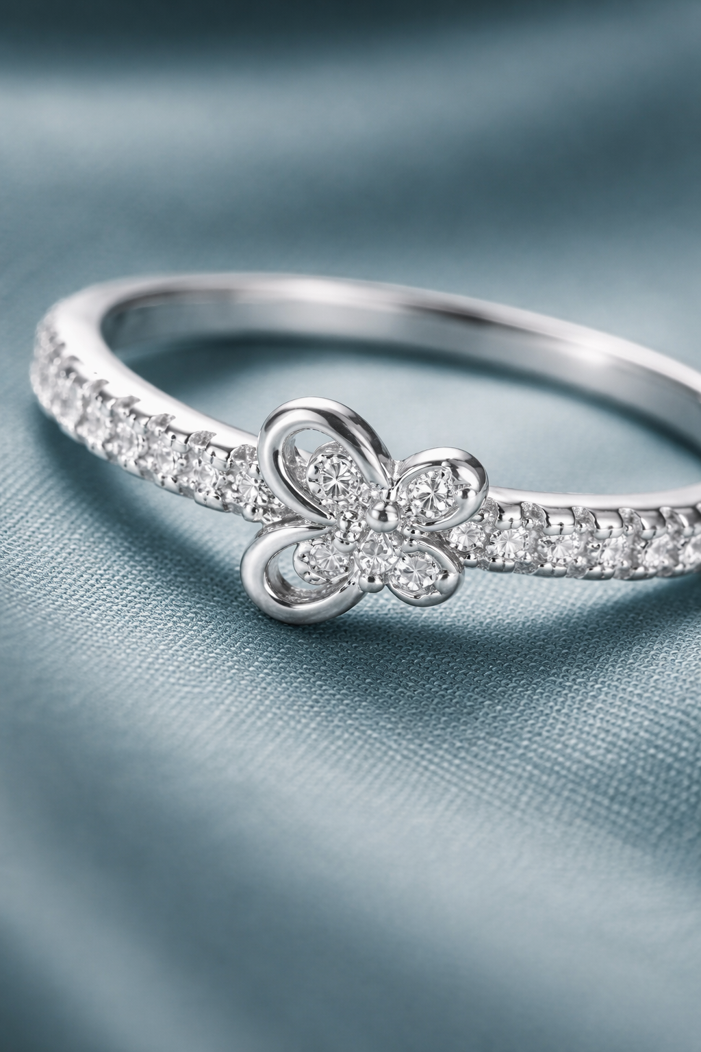 Fluttering Butterfly Silver Ring for Women (925 Sterling Silver) - Image 2