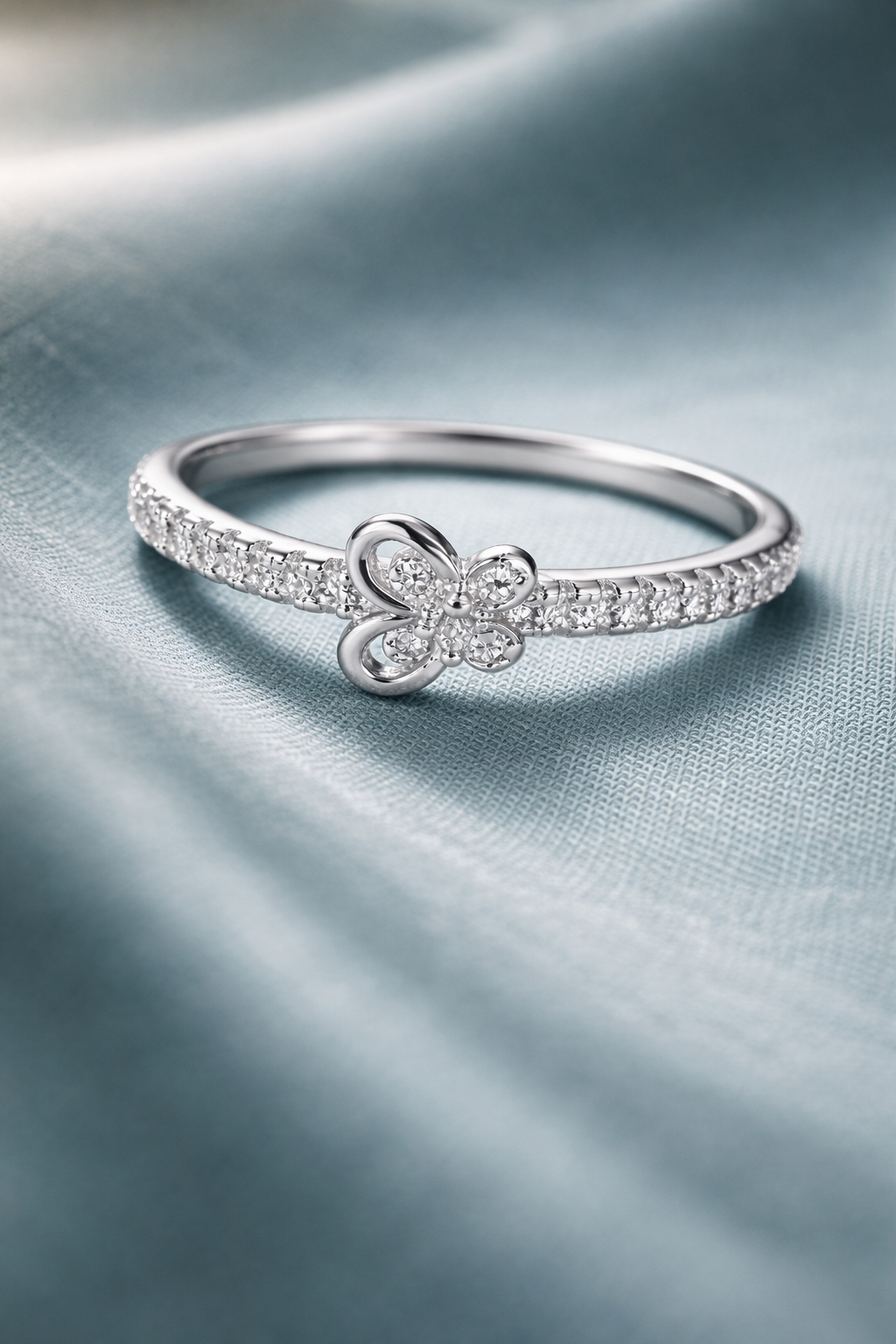 Fluttering Butterfly Silver Ring for Women (925 Sterling Silver) - Image 3