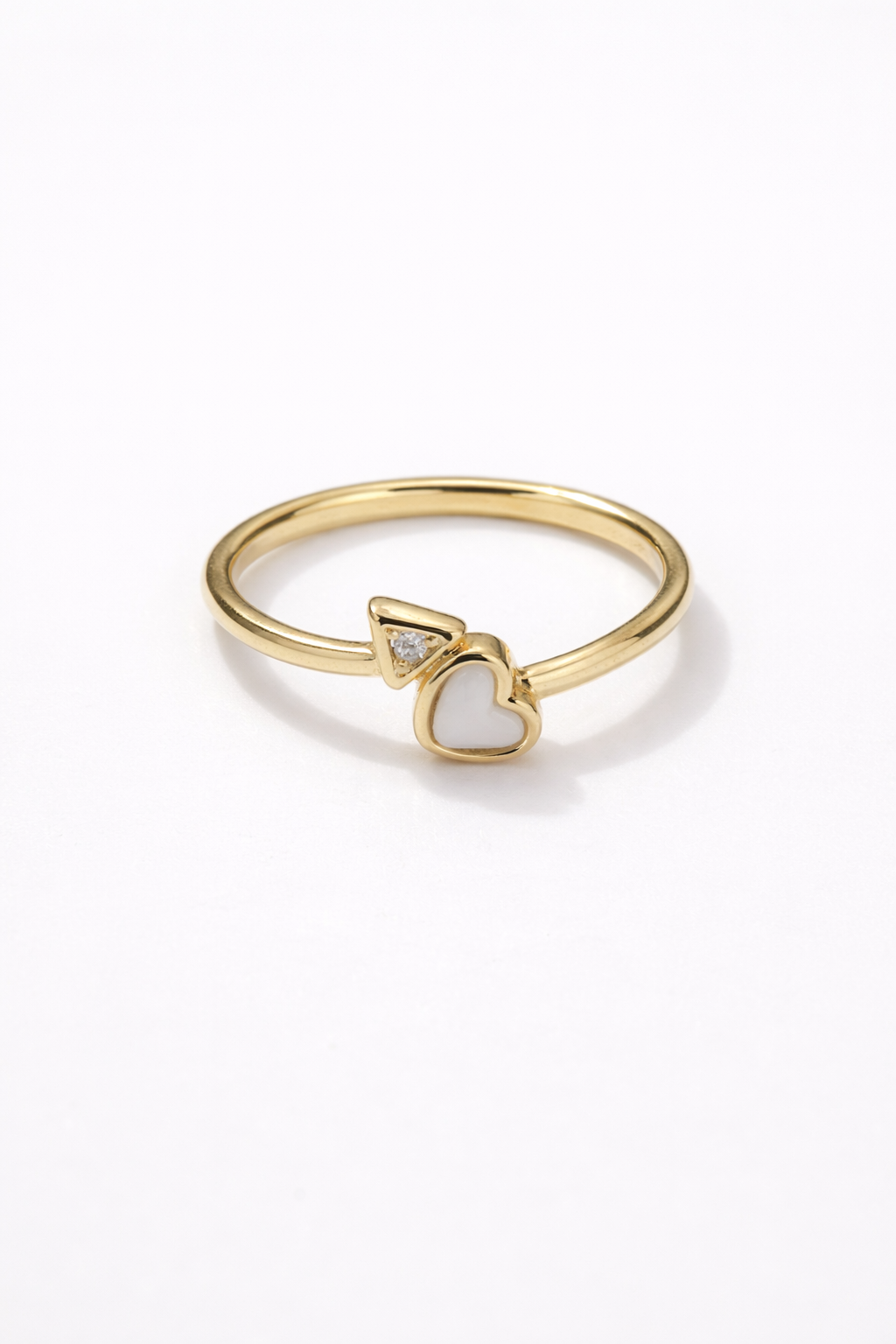 Cupid Heart Arrow Gold Ring for Women (925 Sterling Silver)