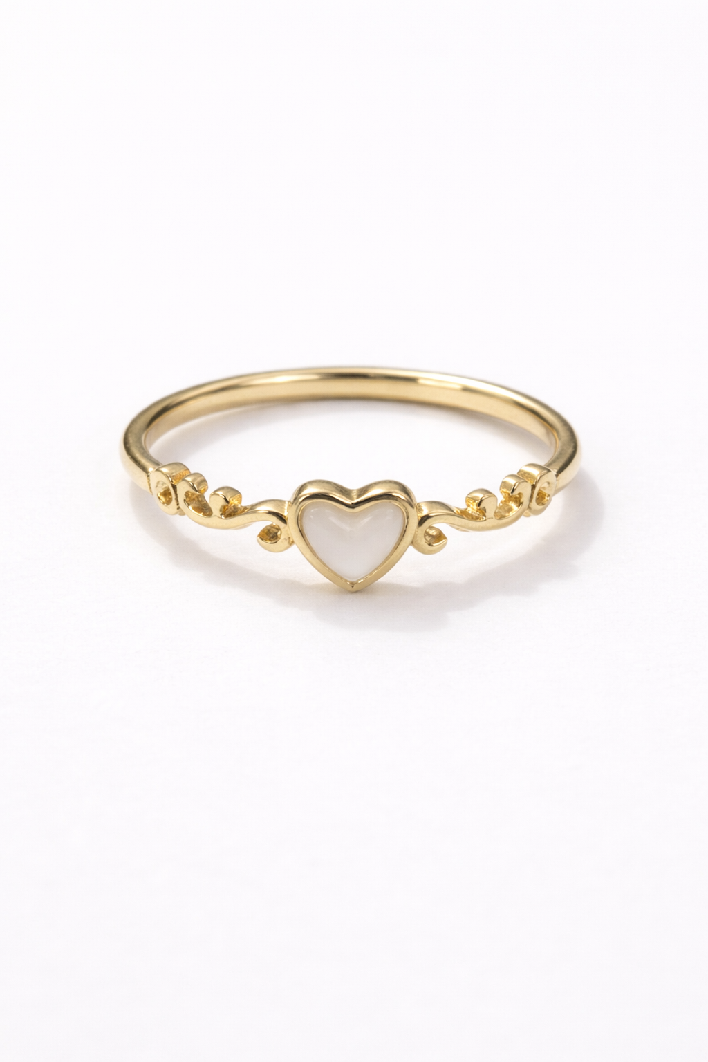 Cute Heart Gold Ring for Women (925 Sterling Silver)