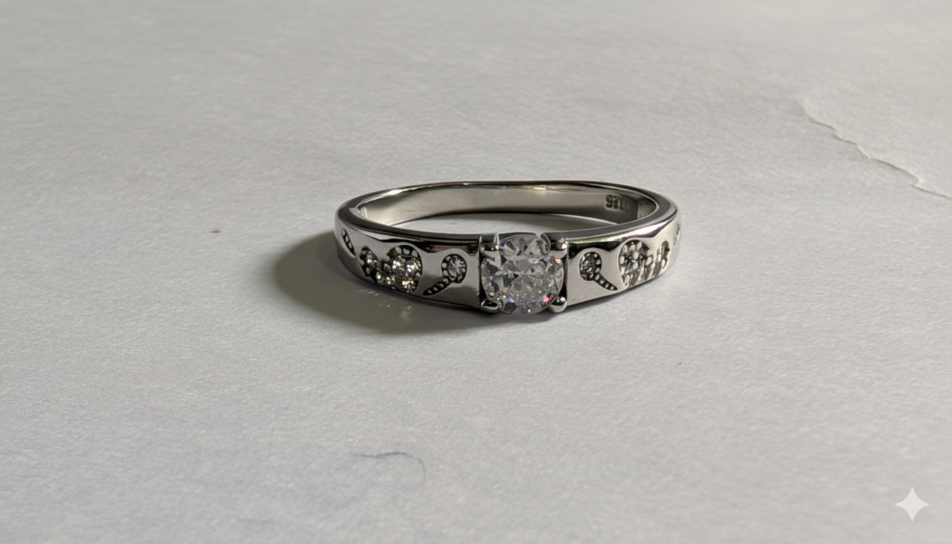 Classic Solitaire Silver Ring for Women (925 Sterling Silver)