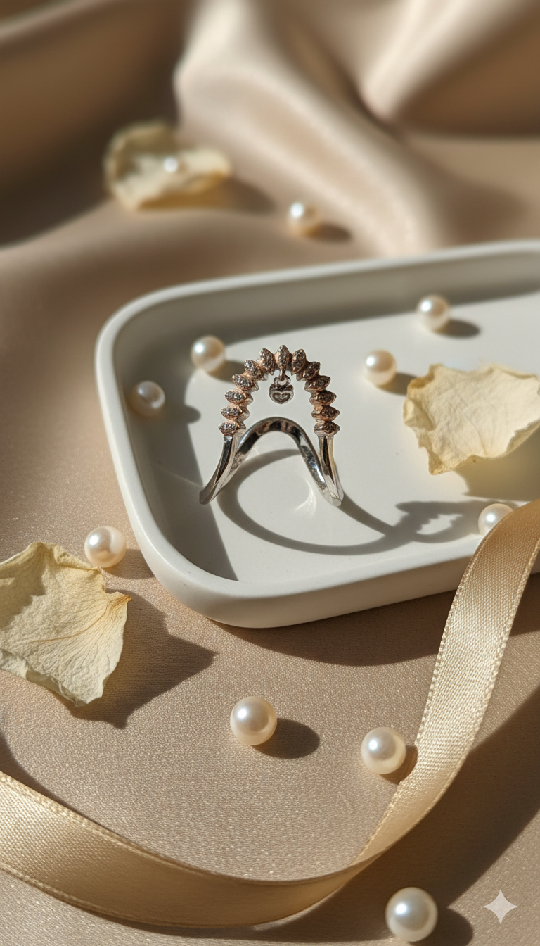 Golden Halo Heart Drop Ring