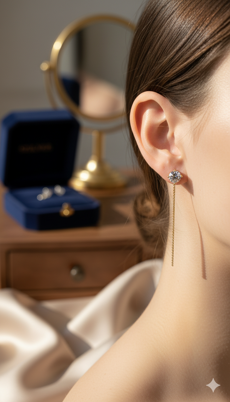 Radiant Crystal Gold Chain Drop Earrings for Elegant Evenings