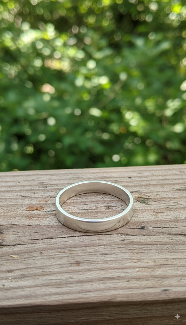 Minimal Plain Silver Band Ring for Everyday Wear