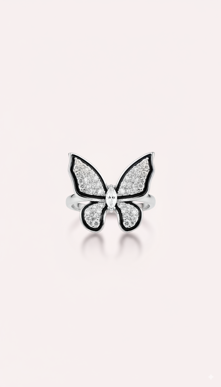 Butterfly Elegance Silver Ring for Women (925 Sterling Silver)