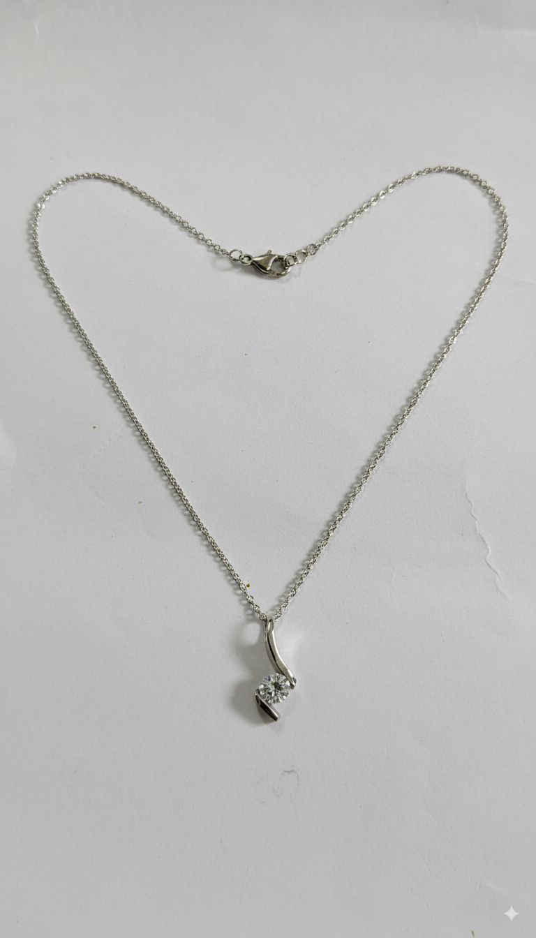 Elegant Solitaire Drop Pendant Necklace for Women (925 Silver) - Image 4