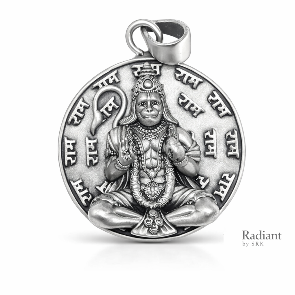 Divine Hanuman Ji Silver Pendant for Protection & Strength