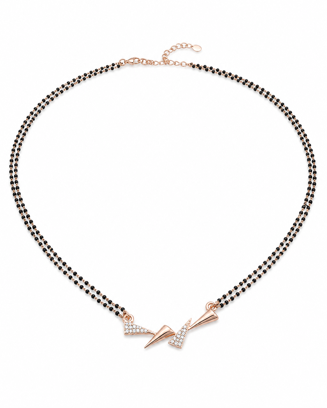 Bold Rose Gold 925 Silver Geometric Mangalsutra for Women