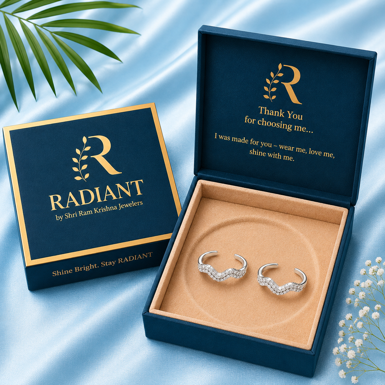 Sparkling Wave Design Silver Toe Ring for Elegant Style - Image 4