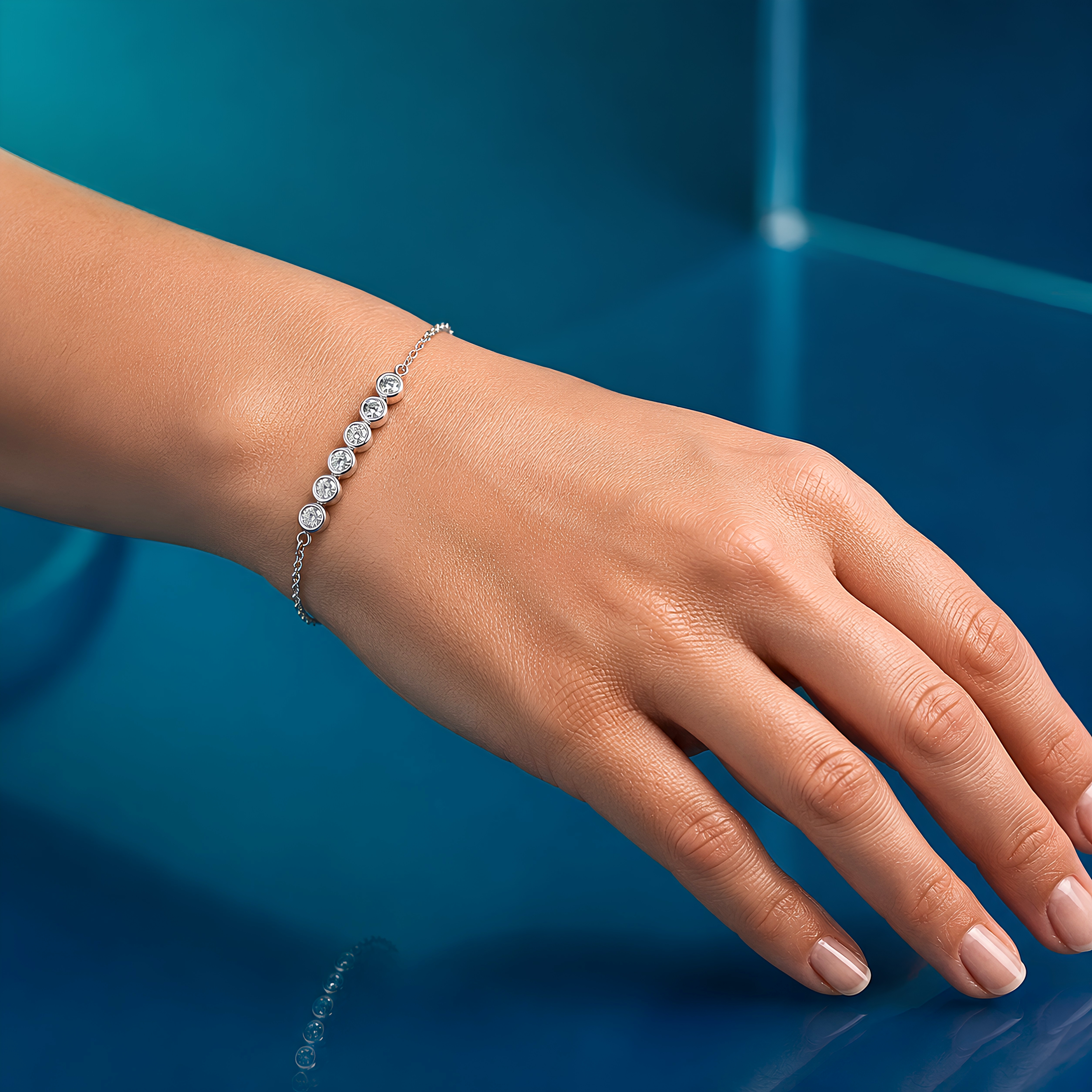 Elegant 925 Silver Zircon Line Bracelet for Women - Image 5