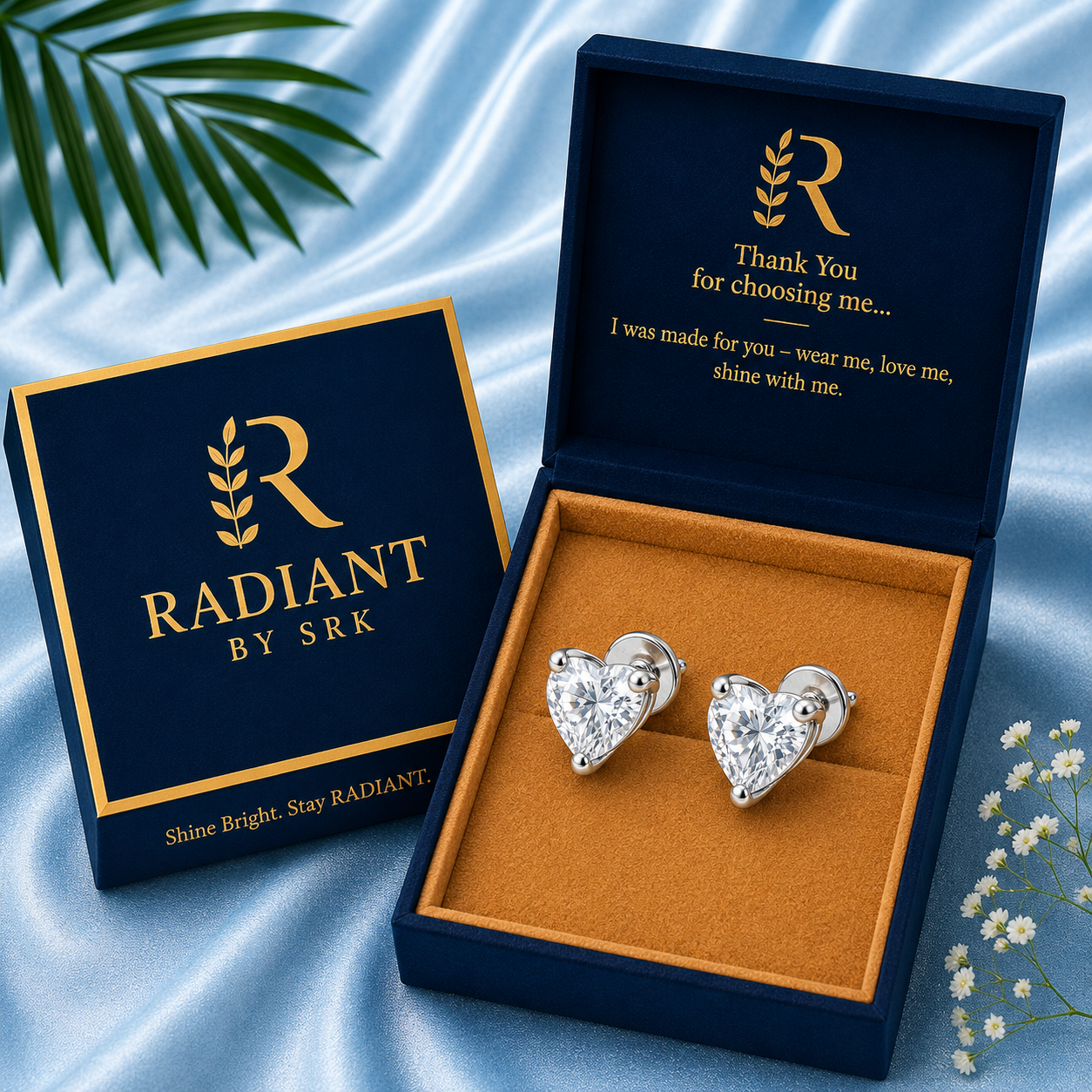 Sparkling 925 Sterling Silver Heart Cut Solitaire Stud Earrings for Women - Image 4