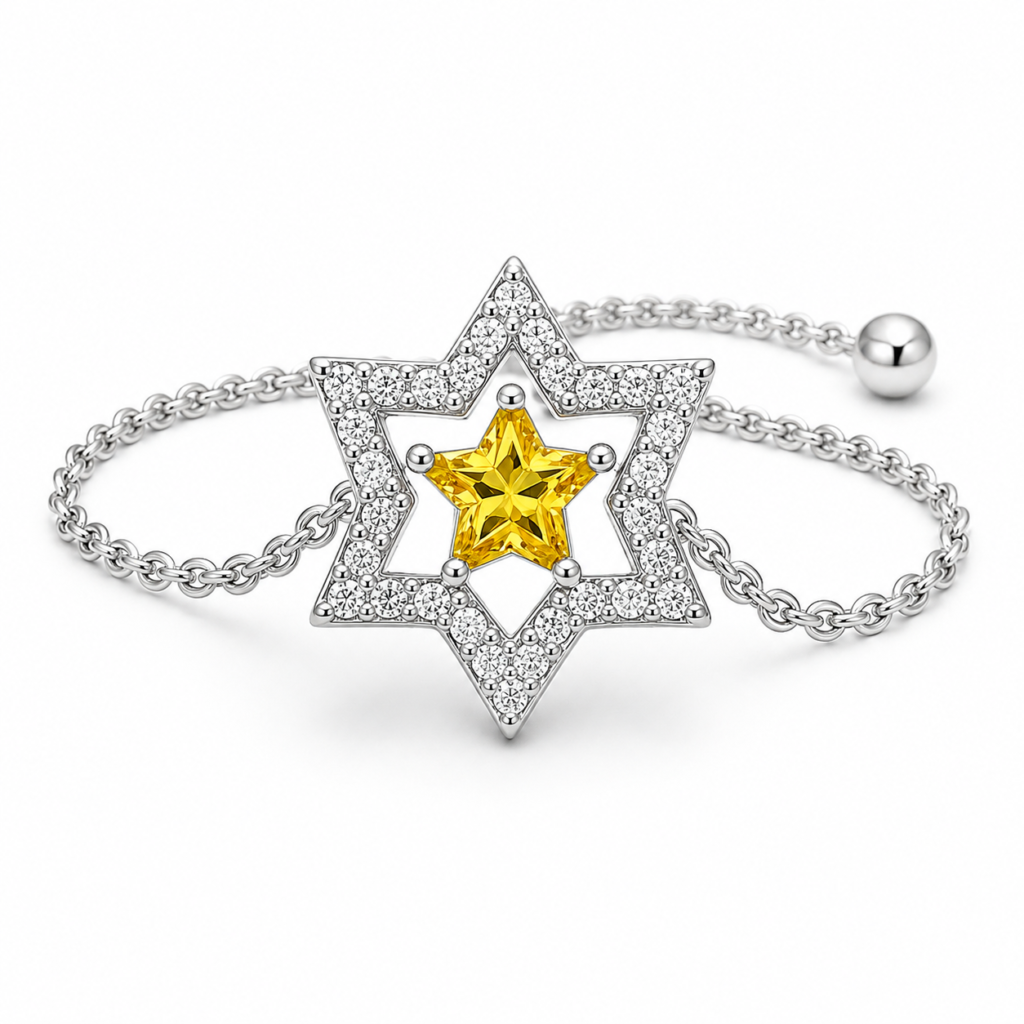 Radiant Silver Star Crystal Ring for Elegant Gifting