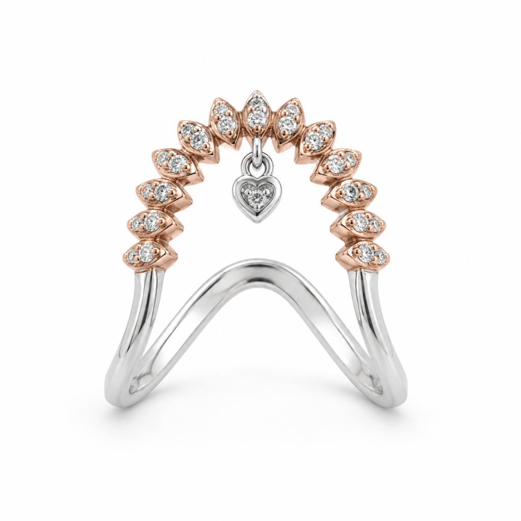 Golden Halo Heart Drop Ring