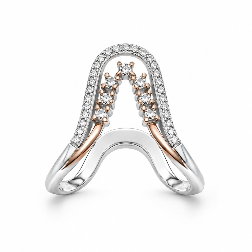 Radiant Dual Tone Crown Arc Ring