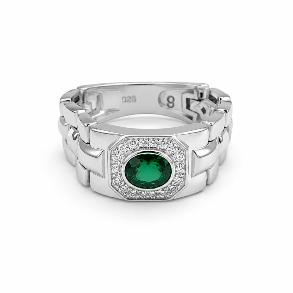Emerald Link Luxe Statement Ring
