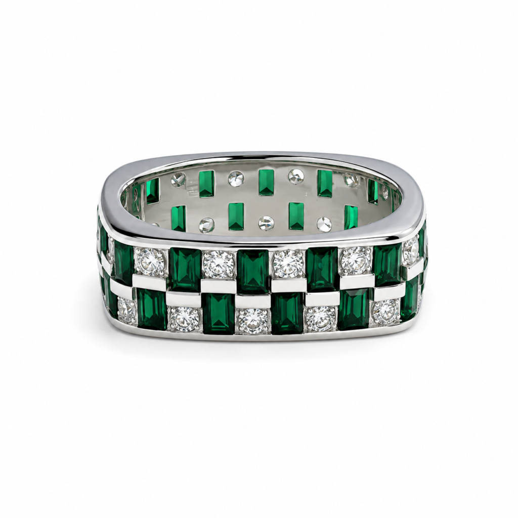 Emerald Luxe Band Ring for Women (925 Sterling Silver)