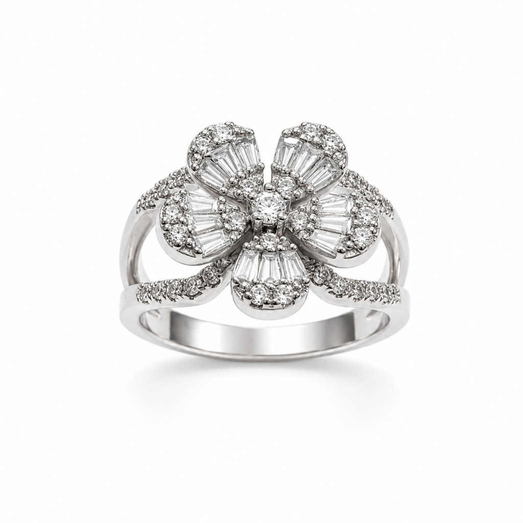 Luxury Floral Statement Ring for Women (925 Sterling Silver)