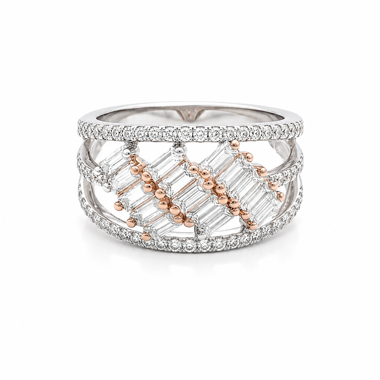 Luxury Multi-Layer Diamond Style Ring for Women (925 Sterling Silver)