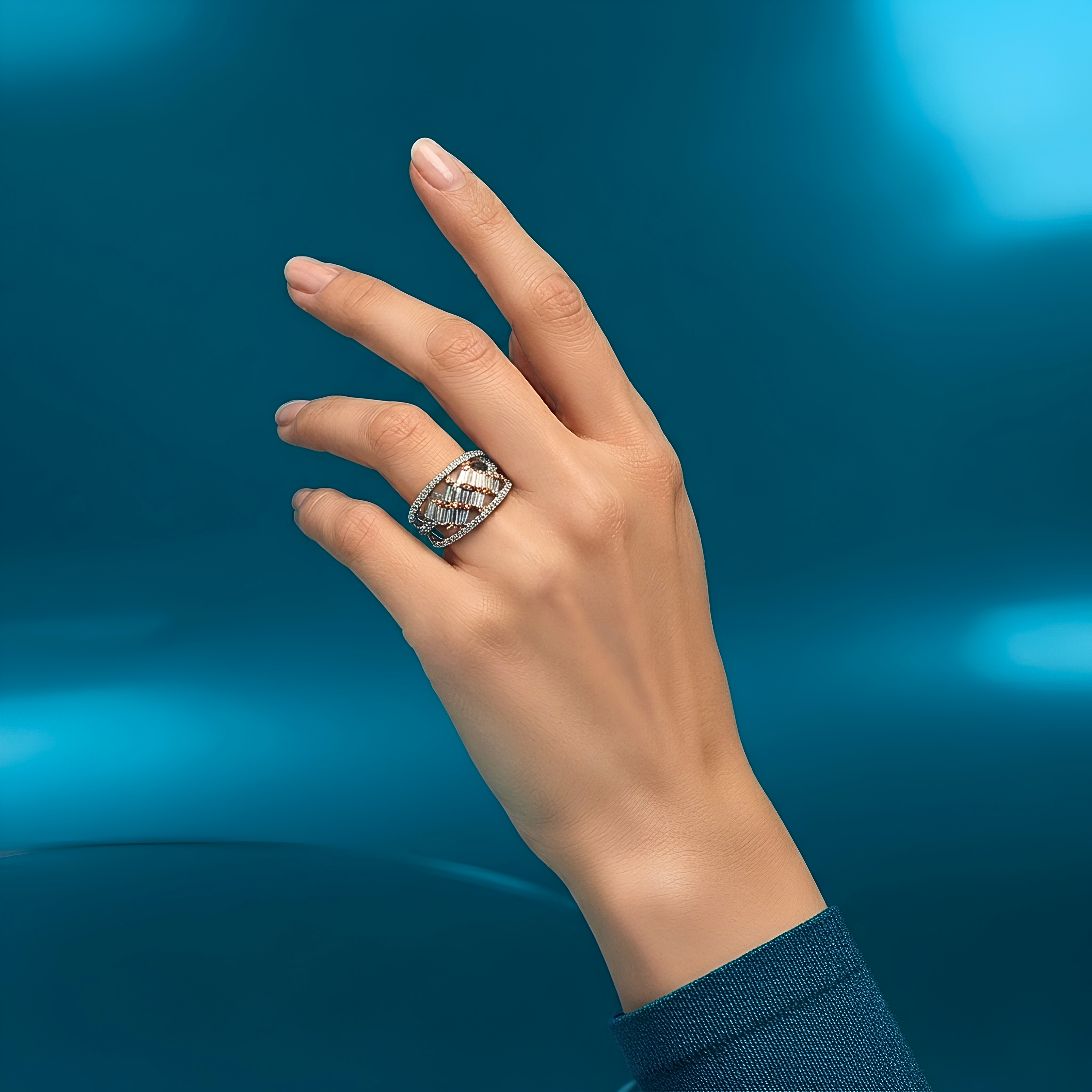 Luxury Multi-Layer Diamond Style Ring for Women (925 Sterling Silver) - Image 5
