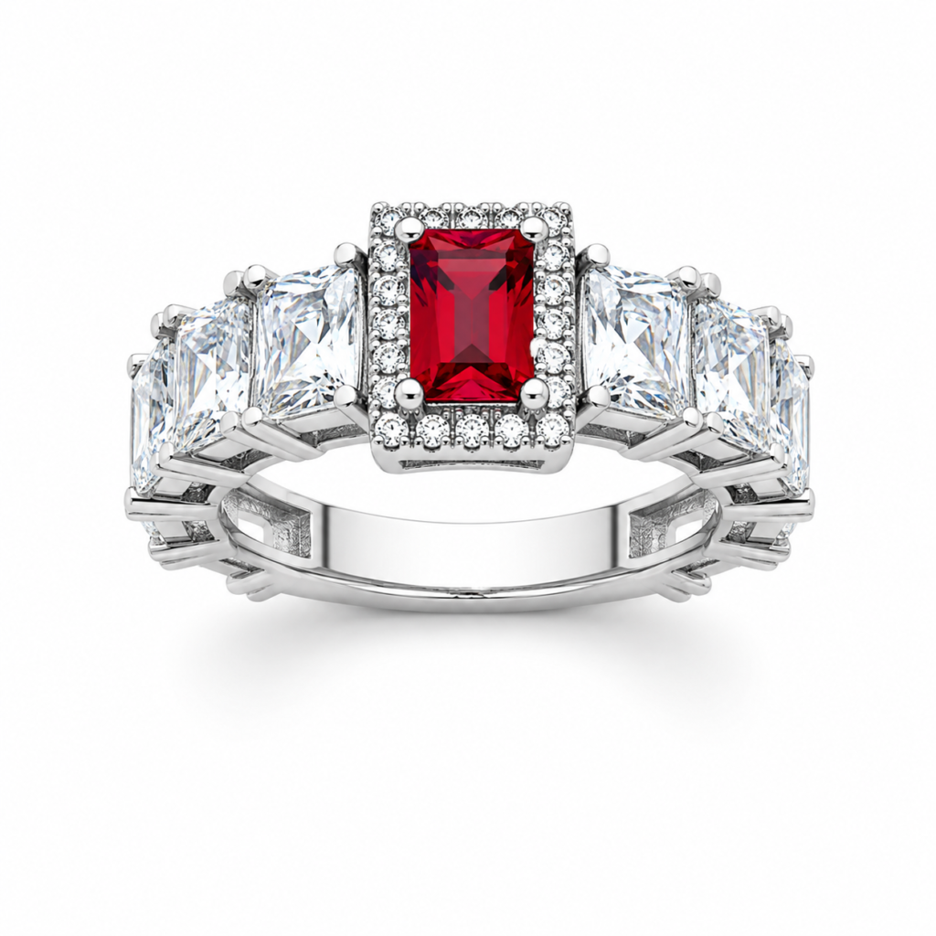 Royal Ruby Elegance Ring for Women (925 Sterling Silver)