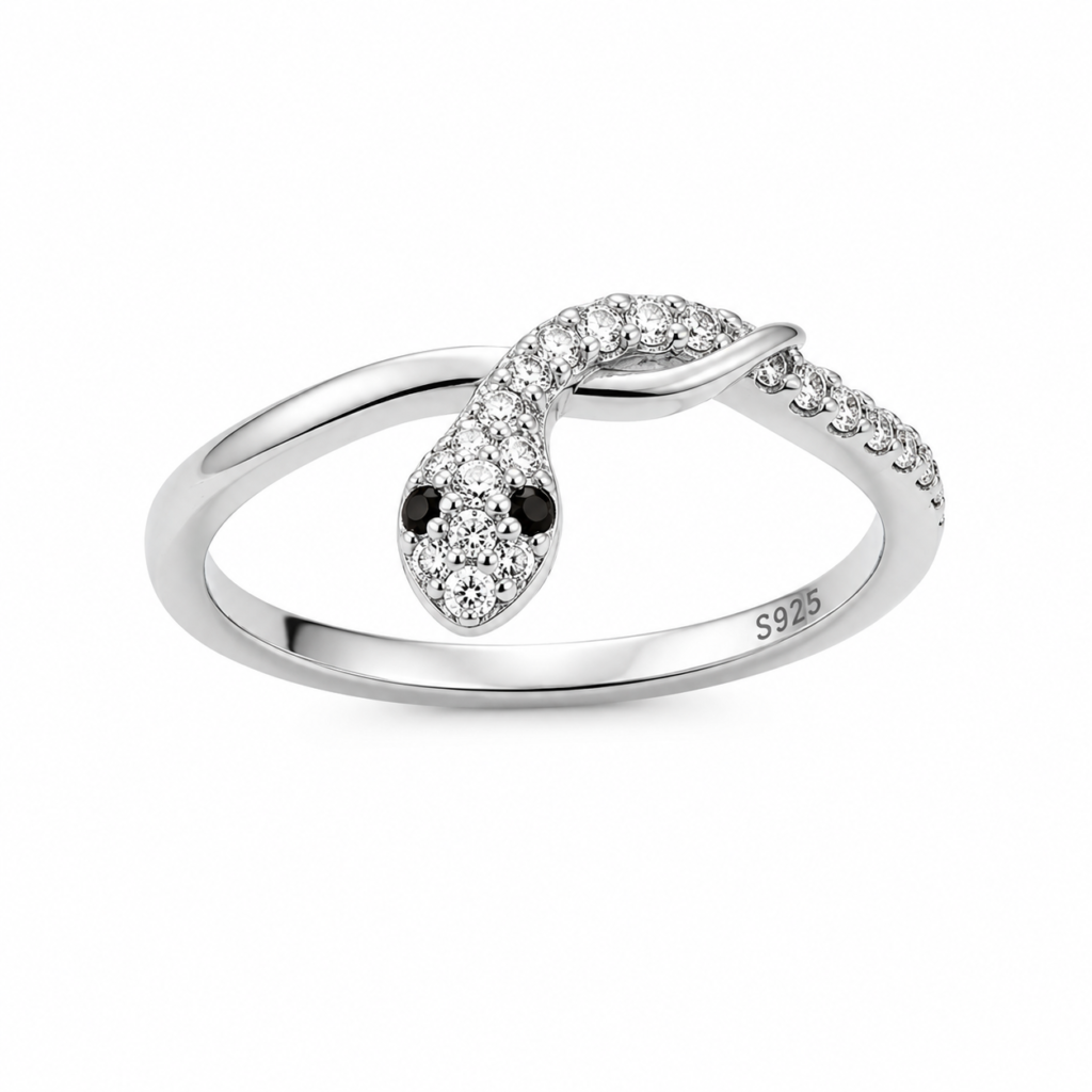 Serpent Elegance Silver Ring for Women (925 Sterling Silver)