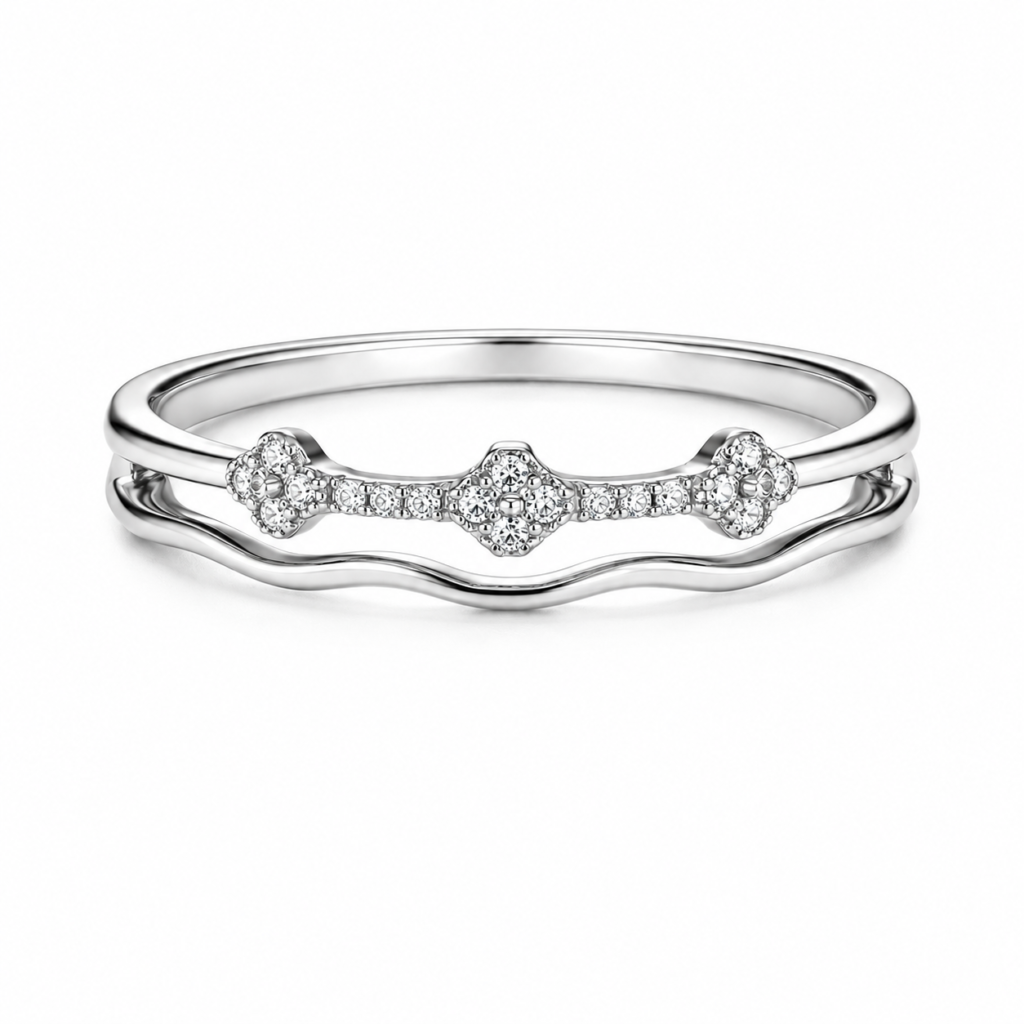Minimal Diamond Style Stackable Ring for Women (925 Silver)