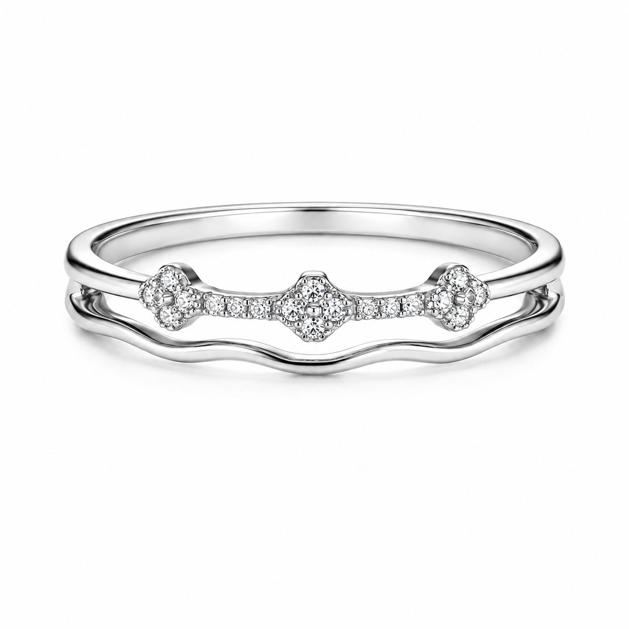 Minimal Diamond Style Stackable Ring for Women (925 Silver)