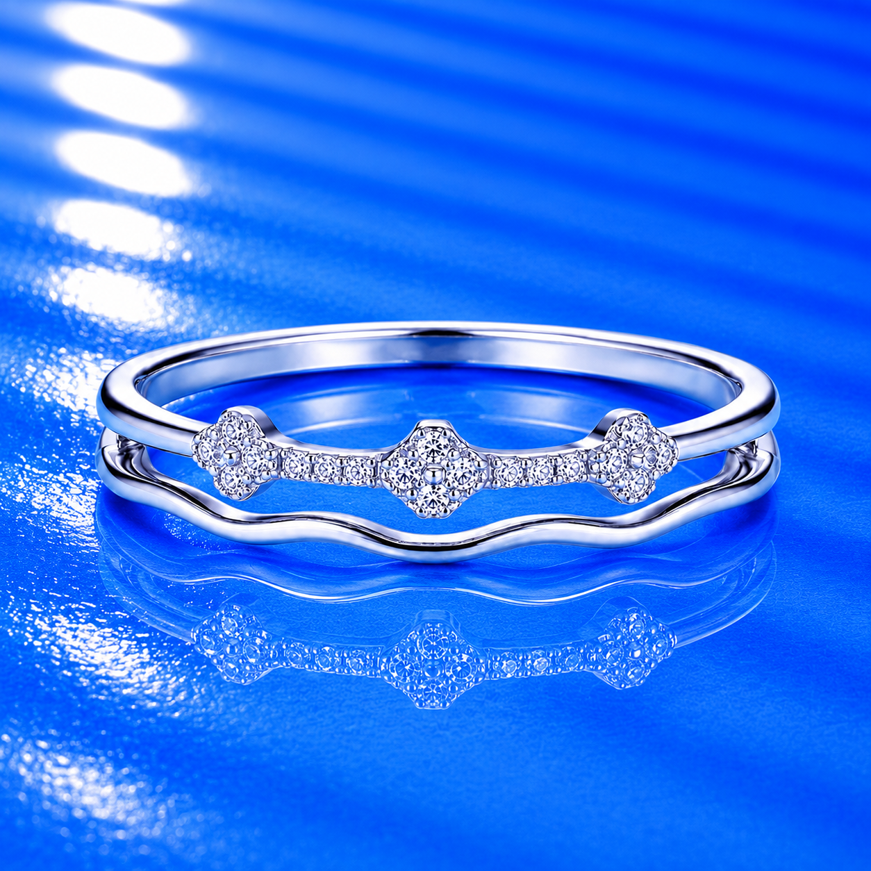 Minimal Diamond Style Stackable Ring for Women (925 Silver) - Image 2