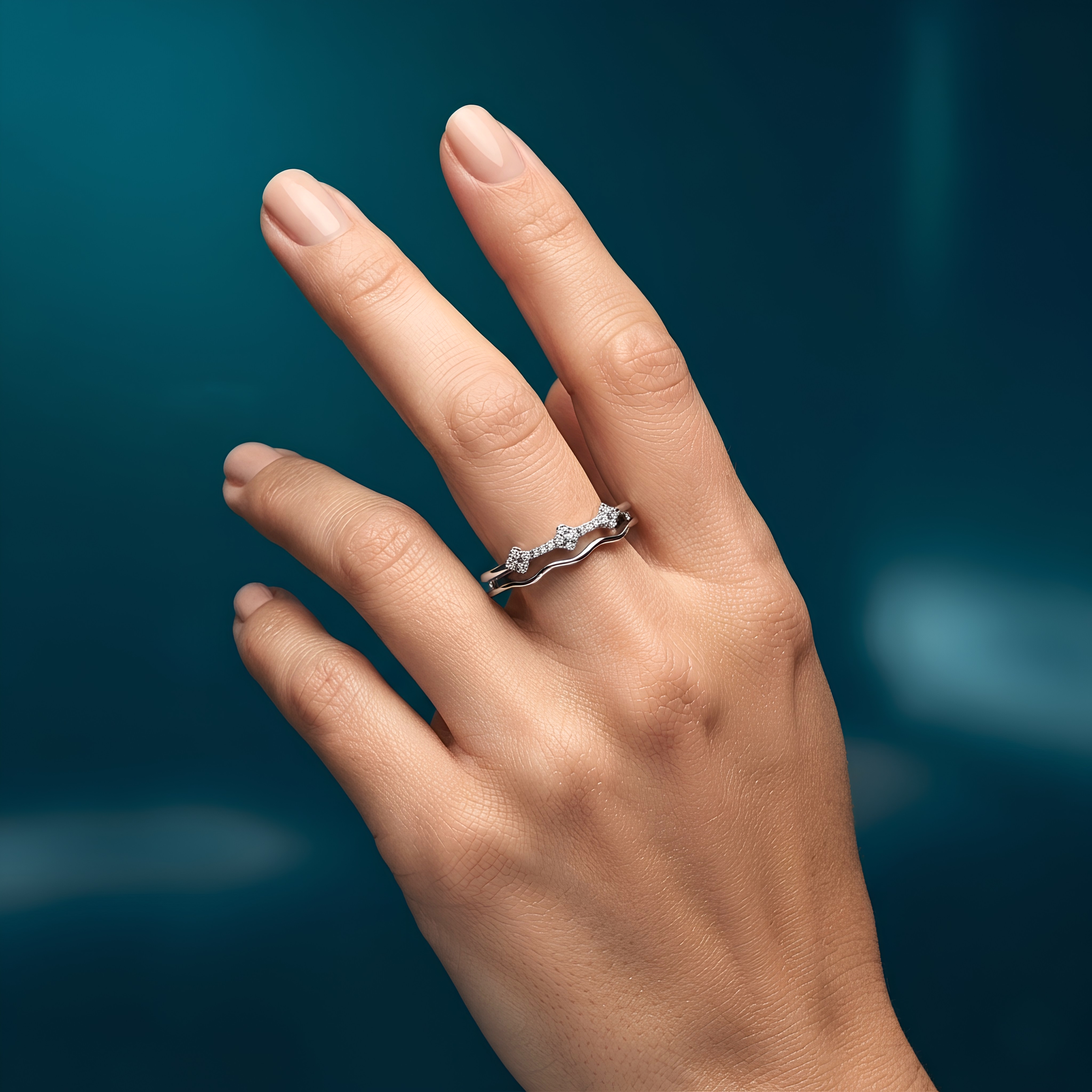 Minimal Diamond Style Stackable Ring for Women (925 Silver) - Image 5